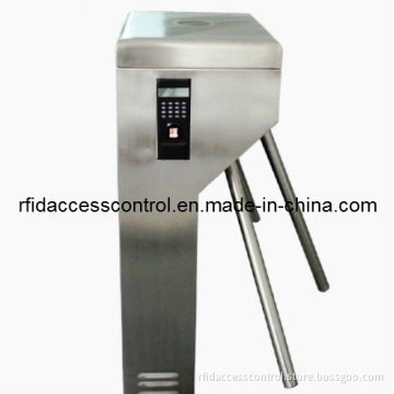 304 Stainless Steel Vertical Tripod Turnstile with Fingerprint Reader